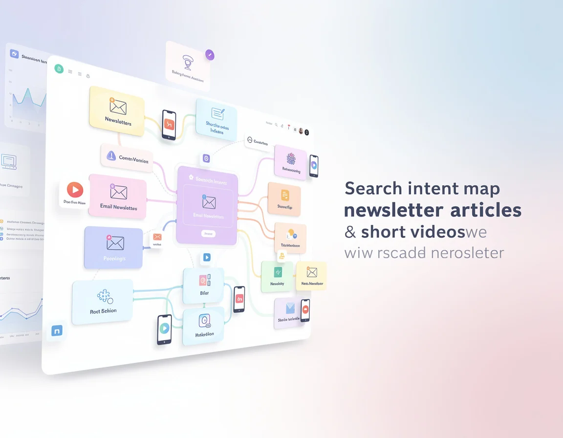 Visual papan cluster intent untuk artikel newsletter dan video pendek